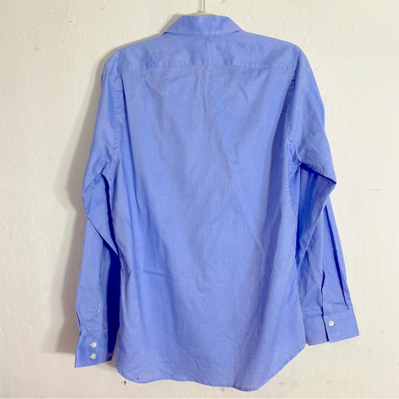 Barbour Tailored Shirt Blue L/S Button Front Nihilo Nisi Duro Large - Picture 2 of 10